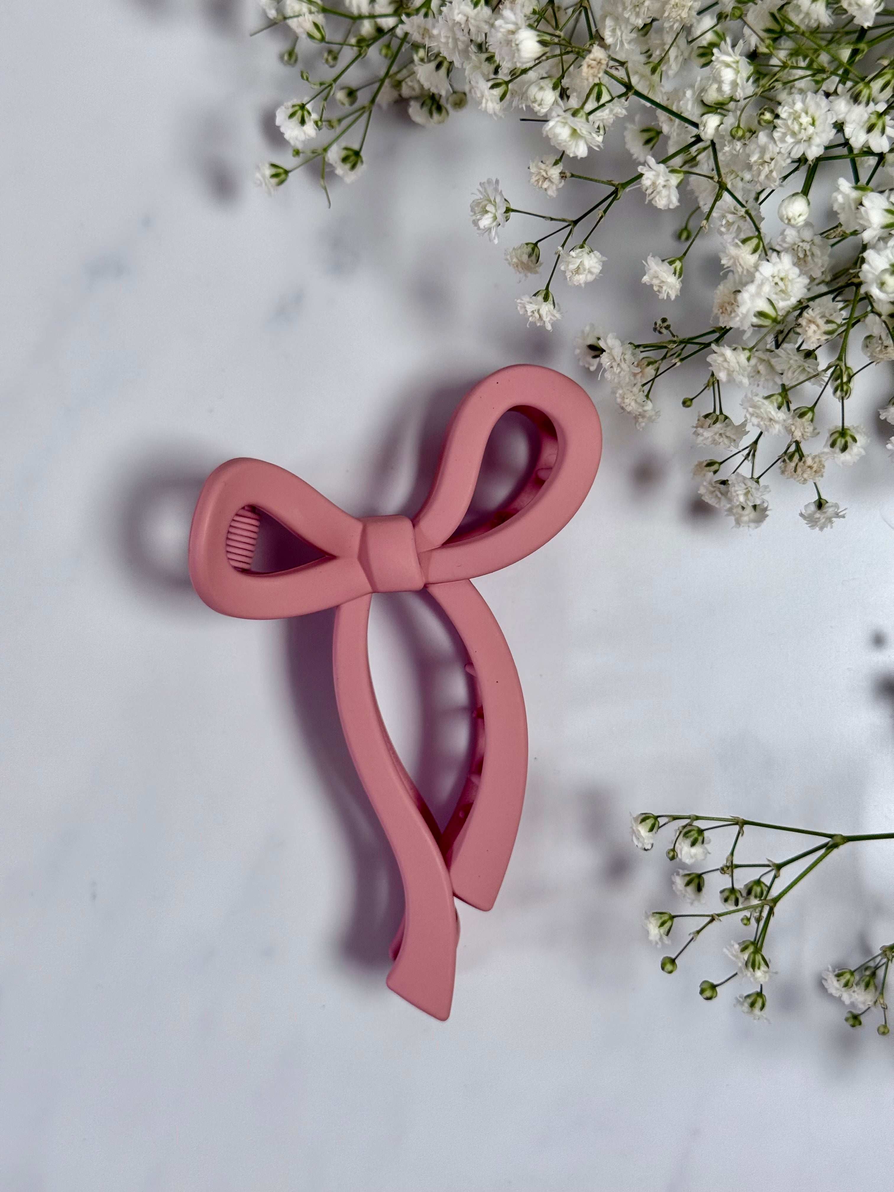 Pink Bow Claw Clip