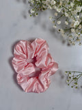 Pink Satin Scrunchie