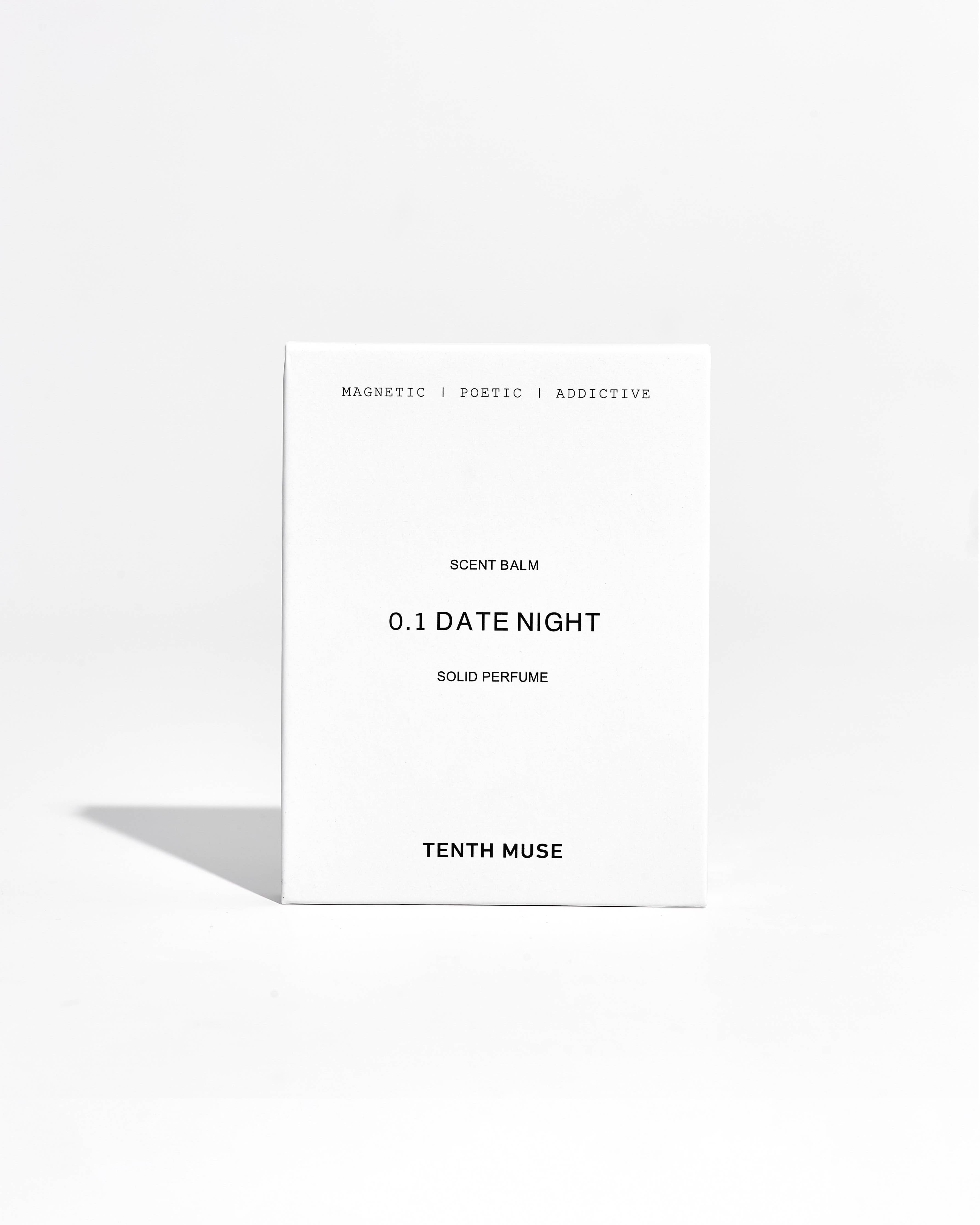 Tenth Muse '0.1 Date Night' solid perfume packaging.