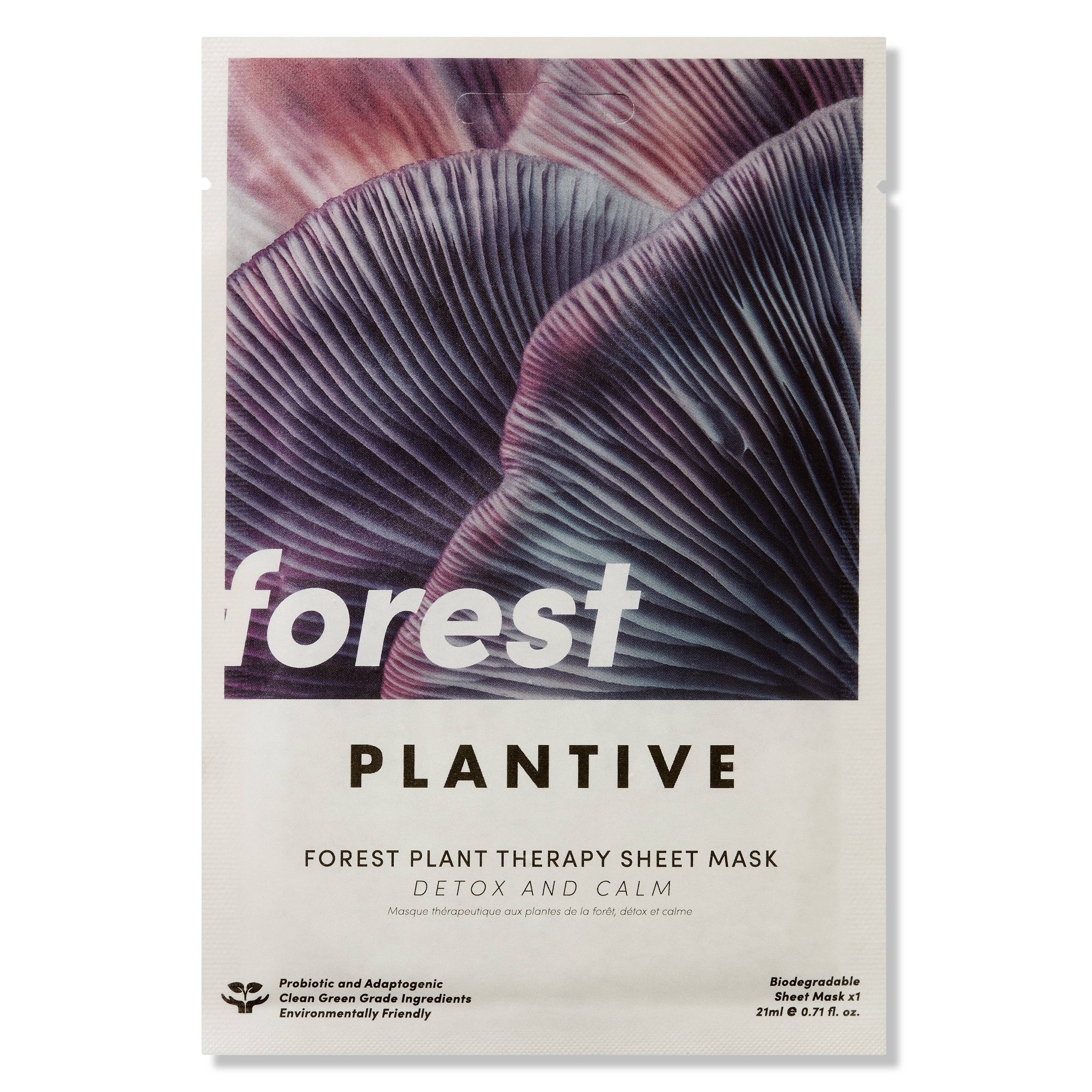 Plantive Forest Plant Therapy Sheet Mask packaging with purple leaf design