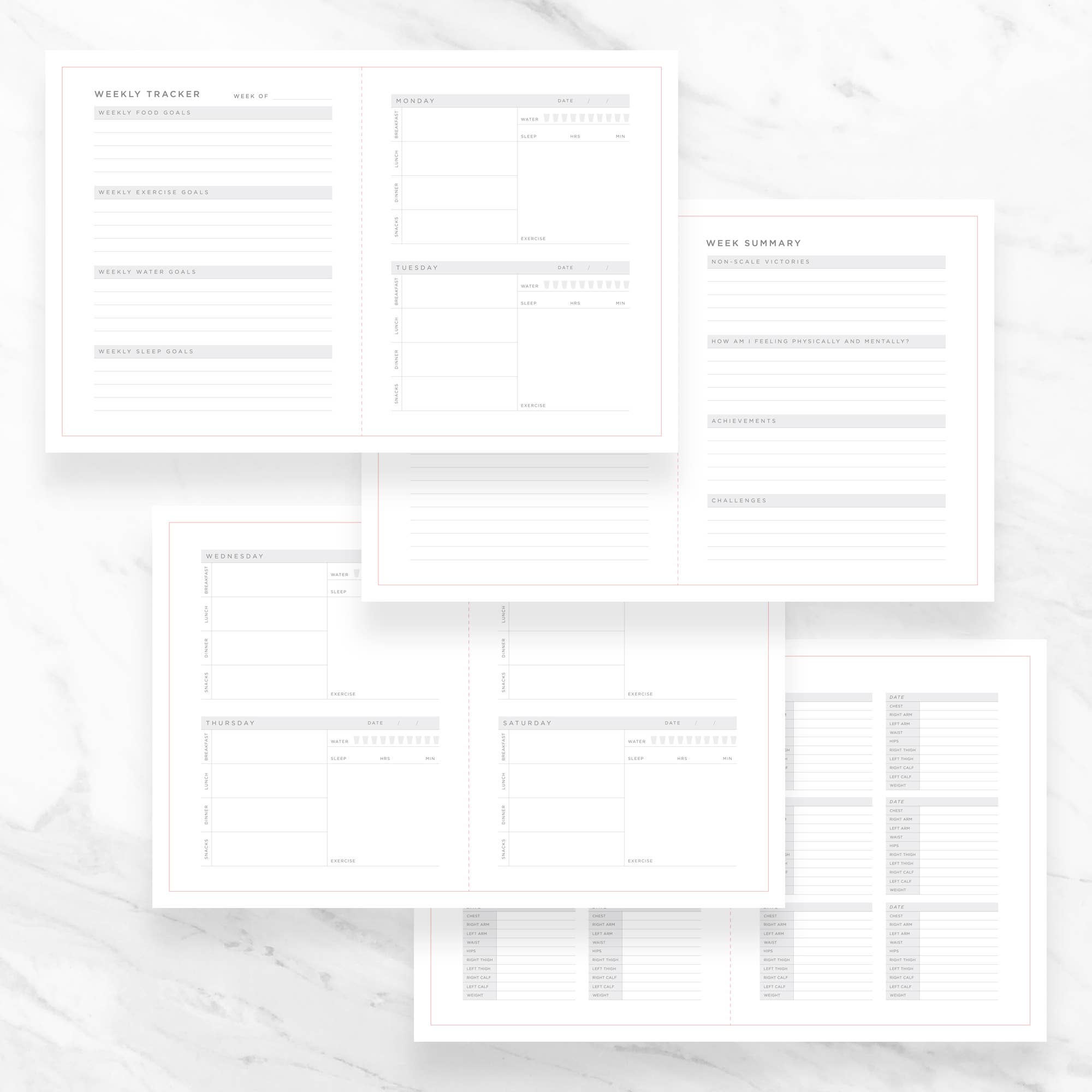 Set of planner pages.