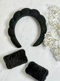 Black Headband and Wristband Set