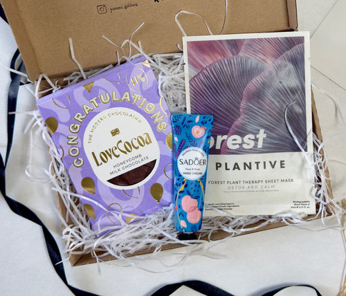 Congratulations Mini Gift Box – Chocolate, Sheet Mask & Hand Cream